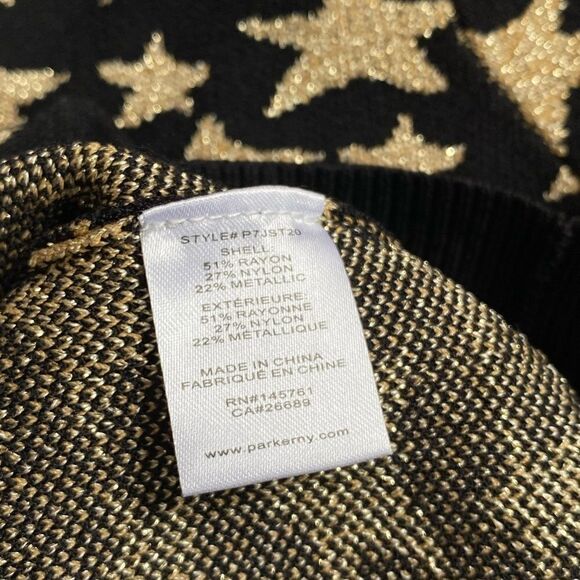 NWOT PARKER Beven Gold Sparkle Star Sweater - Picture 4 of 8